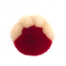 肉球パウダーブラシ(ホワイト/レッド） neko-01 山羊毛